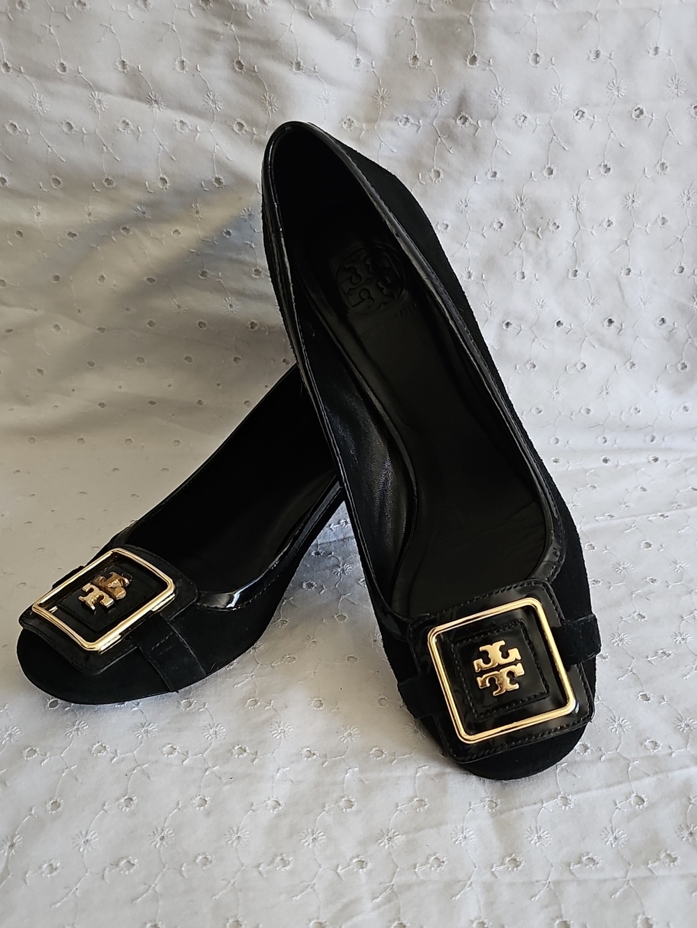 Tory Burch Black Genuine Suede slip on shoes Size 8M
